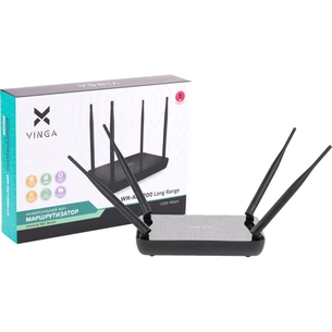 Маршрутизатор Vinga WR-AC1200 Long Range (WR-AC1200-LR) зображення 1