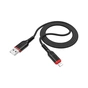 Дата кабель USB 2.0 AM to Lightning 1.0m 2.4A nylon X59 black HOCO (6931474744869) - уменьшенное изображение 2