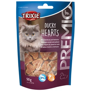 Ласощі для котів Trixie Premio Hearts качка/минтай 50 г (4011905427058) зображення 1