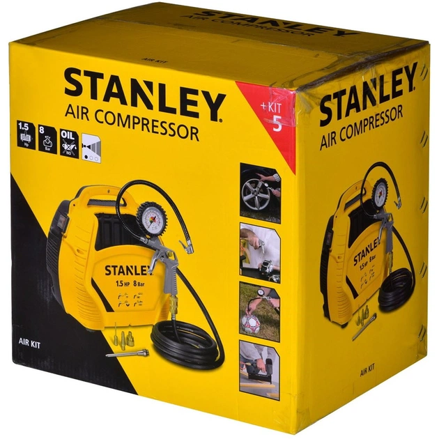 Компресор Stanley AIR KIT, 180 л/хв, 1.1 кВт, 6,1 кг (AIRKIT) - изображение 11