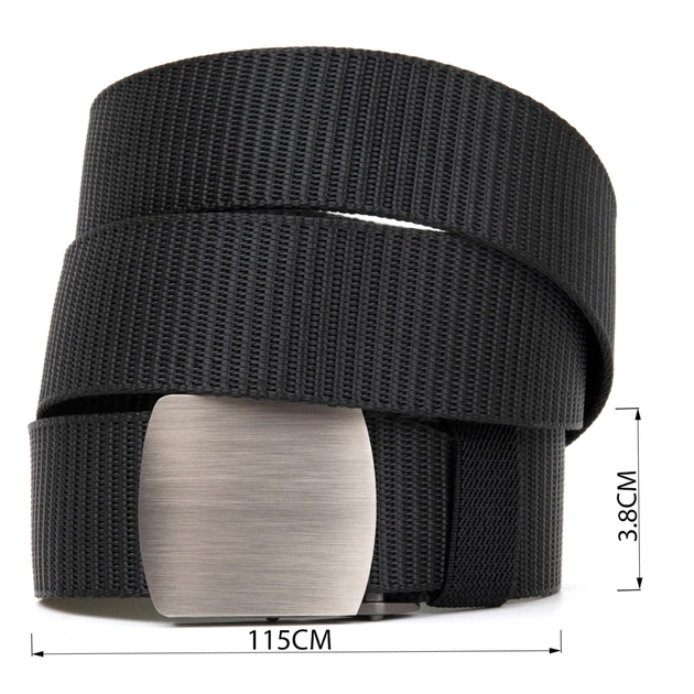 Ремінь Vintage Текстильний з сріблястою пряжкою Чорний (20541) - зображення 3