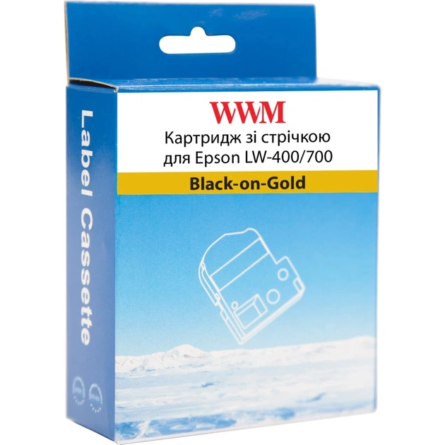 Стрічка для принтера етикеток WWM для Epson LW-400/700 6mm х 8m Black-on-Gold (WWM-SM6Z) - picture 2