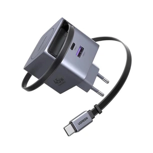 Зарядний пристрій Ugreen USB-C PD45W GaN + cable USB-C to USB-C retractable (65822) зображення 1