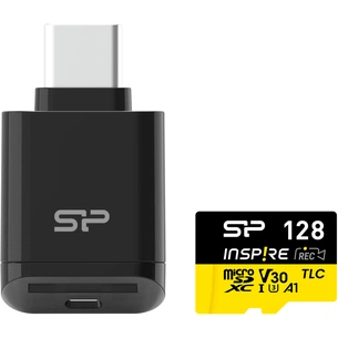 Карта пам'яті Silicon Power 128GB microSDXC class 10 UHS-I U3 V30 A1 Inspire (SP128GBSTXLV3V1NSP) изображение 1