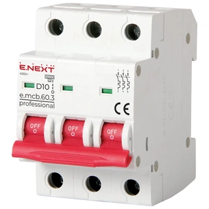 Автоматичний вимикач E.NEXT 3-п e.mcb.pro 10А D ( 6кА) (p0710011) зображення 1