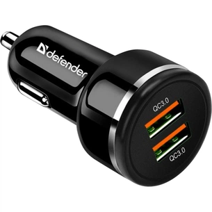 Зарядний пристрій Defender UCA-80 black, 2xUSB, QC3.0, 36W (83832) зображення 1