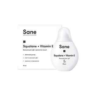 Бальзам для губ Sane Squalane + Vitamin E Питательный С ароматом вишни 15 мл (4820266831943) изображение 1