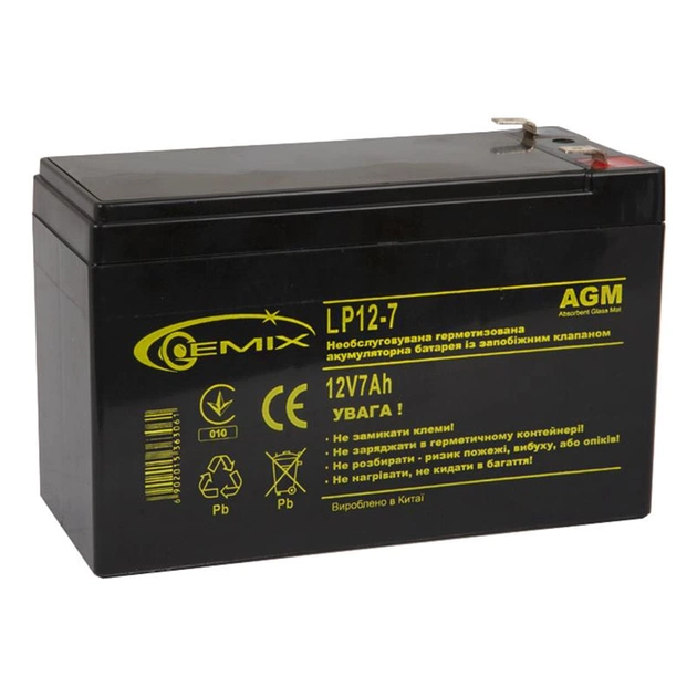 Аккумуляторная батарея Gemix 12V 7AH (LP12-7.0) AGM - изображение 1