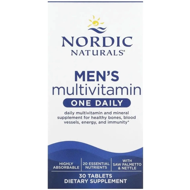 Вітамінно-мінеральний комплекс Nordic Naturals Мультивітаміни для чоловіків, Men's Multivitamin, One Daily, 30 таблето (NOR-01554) - зображення 1
