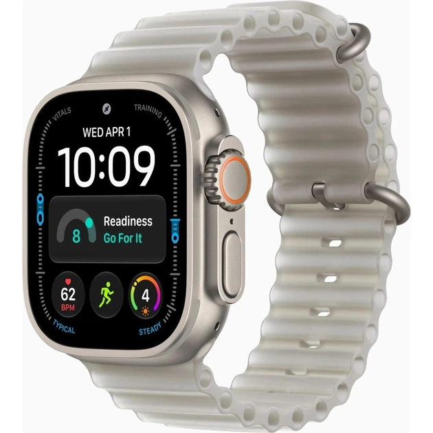 Смарт-часы Apple Watch Ultra 4 GPS + Cellular 49mm Natural Titanium Case with Translucent Grey Ocean Band (MJAD4QI/A) - изображение 1