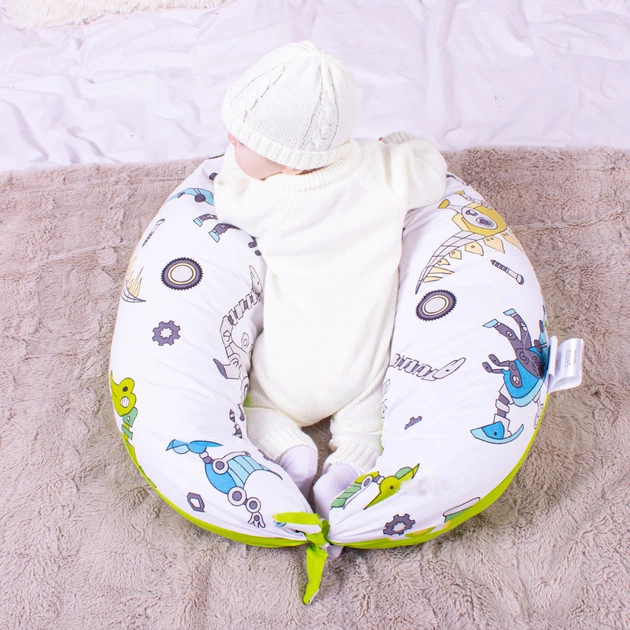 Подушка MirSon для вагітних та годування №8331 Print Line 17-0576 Dinosaur robot Бязь 30х170х20 см (2200006200567) - picture 8