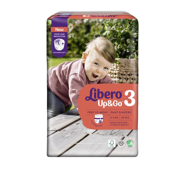 Підгузки Libero Up&Go Розмір 3 (5-9 кг) 46 шт (7322541742076) - зображення 2