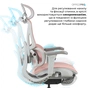 Кресло офисное OfficePro Elite OC950GLP Gray/Light Pink - уменьшенное изображение 7