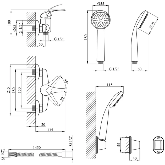 Душовий гарнітур Agua Leon-C050 (CV012076) - picture 7