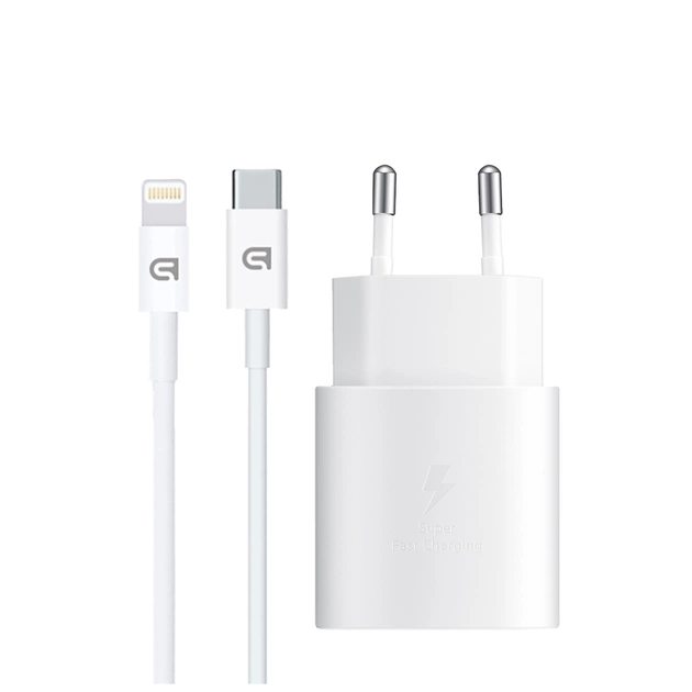 Зарядний пристрій Armorstandart AR-TA800W USB-C 25W White + cable USB-C to Lightning (ARM77719) - зображення 1