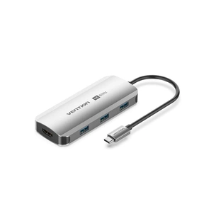 Концентратор Vention USB 3.1 Type-C to HDMI 4K60Hz/USB 3.0x3/PD 100W 5-in-1 (TQDHB) зображення 1