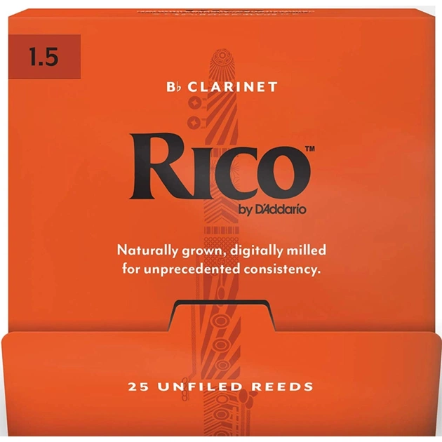Тростина для кларнета D'Addario Rico - Bb Clarinet #1.5 - 25 Box (RCA0115-B25) - зображення 1