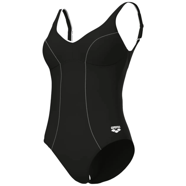 Купальник Arena Clip Back Swimsuit Solid B 010651-510 чорний, білий 40 (3468337746348) - зображення 6