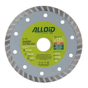 Круг отрезной Alloid алмазний, Turbo, 125мм (DS-7125T) изображение 1