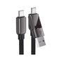 Дата кабель USB-C + USB-A to USB-C 1.2m 3.0A zink alloy C13-04 Black Acefast (6974316282334) - зменшене зображення 2
