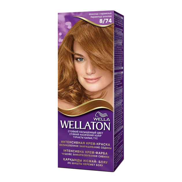Фарба для волосся Wellaton 8/74 Шоколад з карамеллю 110 мл (4056800621194/4056800620111) - зображення 1