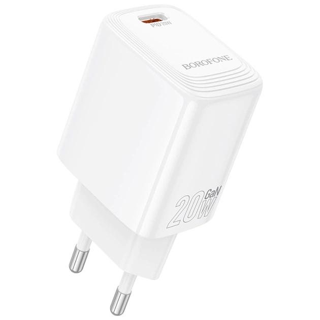Зарядний пристрій BOROFONE BN26 Fuente USB-C PD20W White (6941991120237) - зображення 1