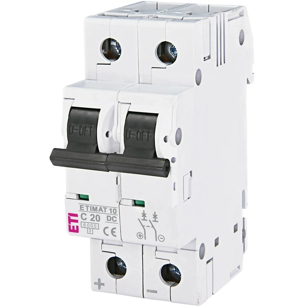 Автоматичний вимикач ETI ETIMAT 10-DC 2p C 20 A (6 kA) (2138717) - зображення 1