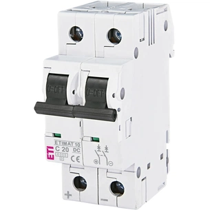Автоматичний вимикач ETI ETIMAT 10-DC 2p C 20 A (6 kA) (2138717) зображення 1