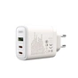 Зарядний пристрій XO 2xUSB-C PD65W + 1xUSB 45W white (СE04-WH) - зменшене зображення 3