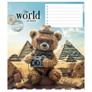 Зошит Школярик The World of Bears 12 аркушів клітинка (012-3443K) зображення 1