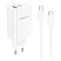 Зарядний пристрій BOROFONE BN10 Sunlight 1xUSB-C PD65W + 1xUSB-A + cable USB-C to USB-C White (6974443388206) - зменшене зображення 1