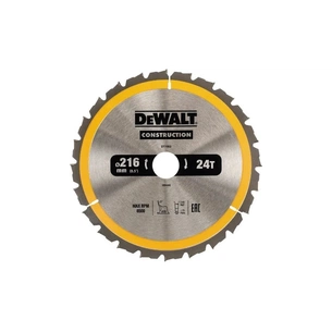 Диск пильний DeWALT CONSTRUCTION 216 х 30 мм, 24z (ATB) - 5 градусів (DT1952) зображення 1