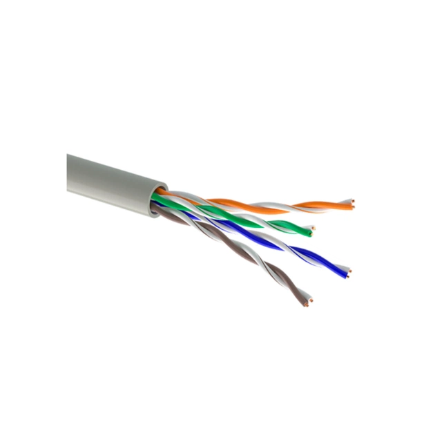 Кабель мережевий OK-Net UTP cat.5e 100м (U/UTP-cat.5Е) (КПВ-ВП (350) 4*2*0,50 / 100) - зображення 1