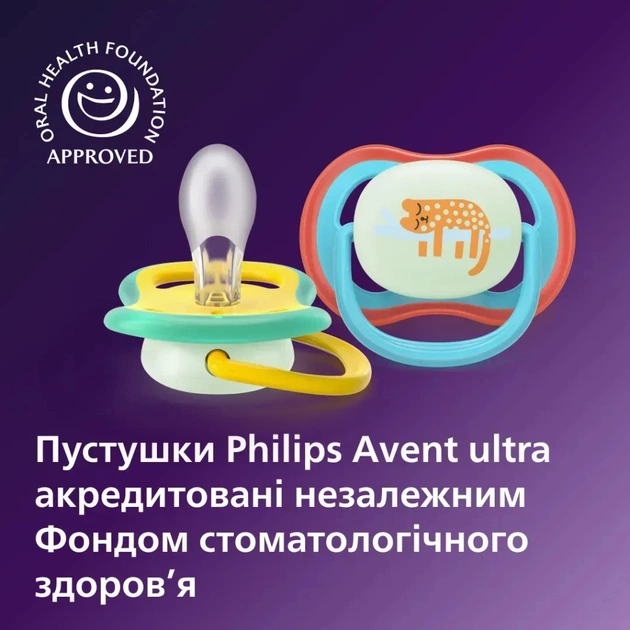 Пустушка Philips AVENT Ultra Air Нічна 18+ місяців 2 шт, блакитно-жовта (SCF376/32) - picture 5