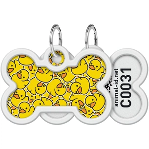 Адресник для тварин WAUDOG Smart ID з QR паспортом "Качечки", кістка 40х28 мм (0640-0204) изображение 1