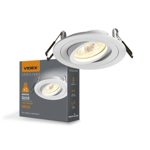 Світильник точковий Videx під лампу GU10 врізний Круглий Білий (VL-SPF08R-W) изображение 1