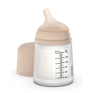 Пляшечка для годування Suavinex Zero. Zero Beige 180 мл, адаптивний потік (308416) изображение 1