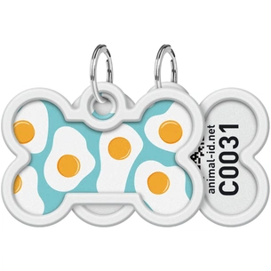 Адресник для тварин WAUDOG Smart ID з QR паспортом "Яєчня", кістка 40х28 мм (0640-0213) изображение 1