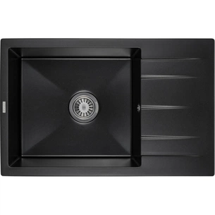 Мийка кухонна GRANADO NAVIA black shine з сифоном (775*495mm.) (gr3801) зображення 1