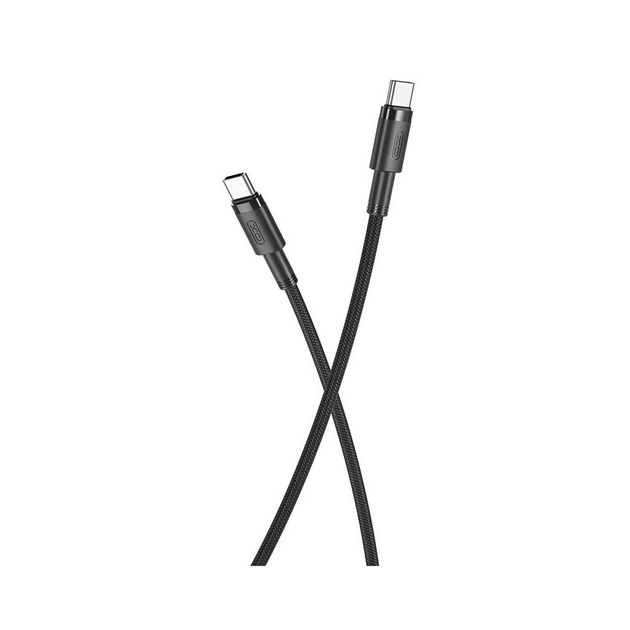 Дата кабель USB-C to USB-C 1.0m 100W braided black XO (NBQ199_С_Black) - зображення 1