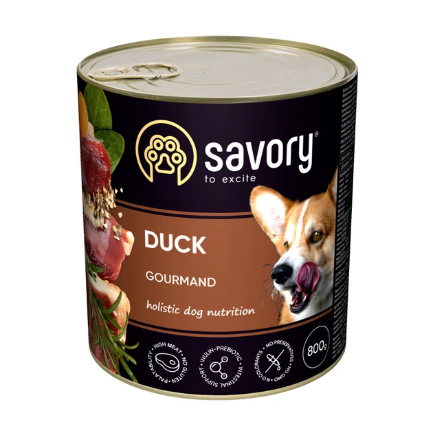 Консервы для собак Savory Dog Gourmand утка 800 г (4820232630488) - изображение 1
