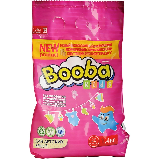 Пральний порошок Booba Дитячий 1400 г (4820187580111) - изображение 1