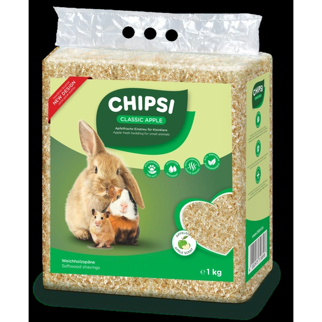 Наповнювач для гризунів Chipsi тирса зелене яблуко 15 л/1 кг (4002973318898) - picture 2