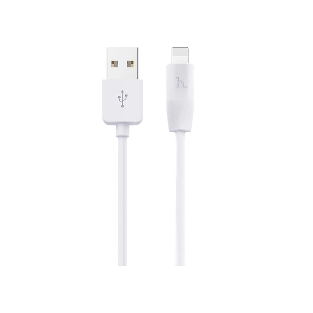 Дата кабель USB 2.0 AM to Lightning 2.0m 2.4A X1 white HOCO (6957531032014) - зображення 1