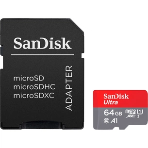 Карта пам'яті SanDisk 64GB microSD class 10 UHS-I Ultra (SDSQUAB-064G-GN6MA) изображение 1