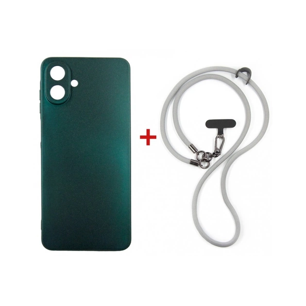 Чохол до мобільного телефона Dengos Case + Cross-body Strap Samsung Galaxy A07 Green+Grey (DG-KM-CCRB-17) - зображення 1