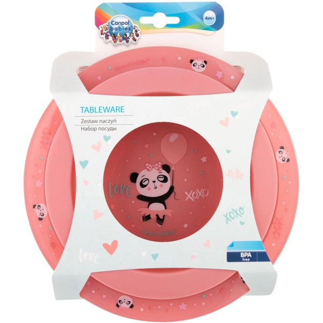 Набор детской посуды Canpol babies Exotic Animals Розовый 2шт. (56/523_pin) - изображение 4