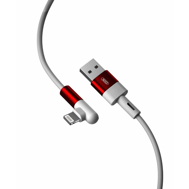Дата кабель USB 2.0 AM to Lightning 1.0m 2.4A 90° corner white XO (NB152-L-1-WH) - изображение 1