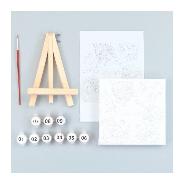 Картина по номерам Rosa Lucky Dogs, 15х15см, з мольбертом (4823098548560) - picture 3