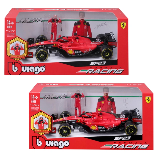 Масштабная модель автомобиля Bburago Автомодель с фигуркой - Ferrari SF-23, 1:24 (18-26809) - изображение 1